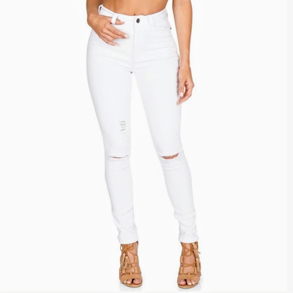 NWT B x Runway Blizzard White Skinny Jeans- Sz S
